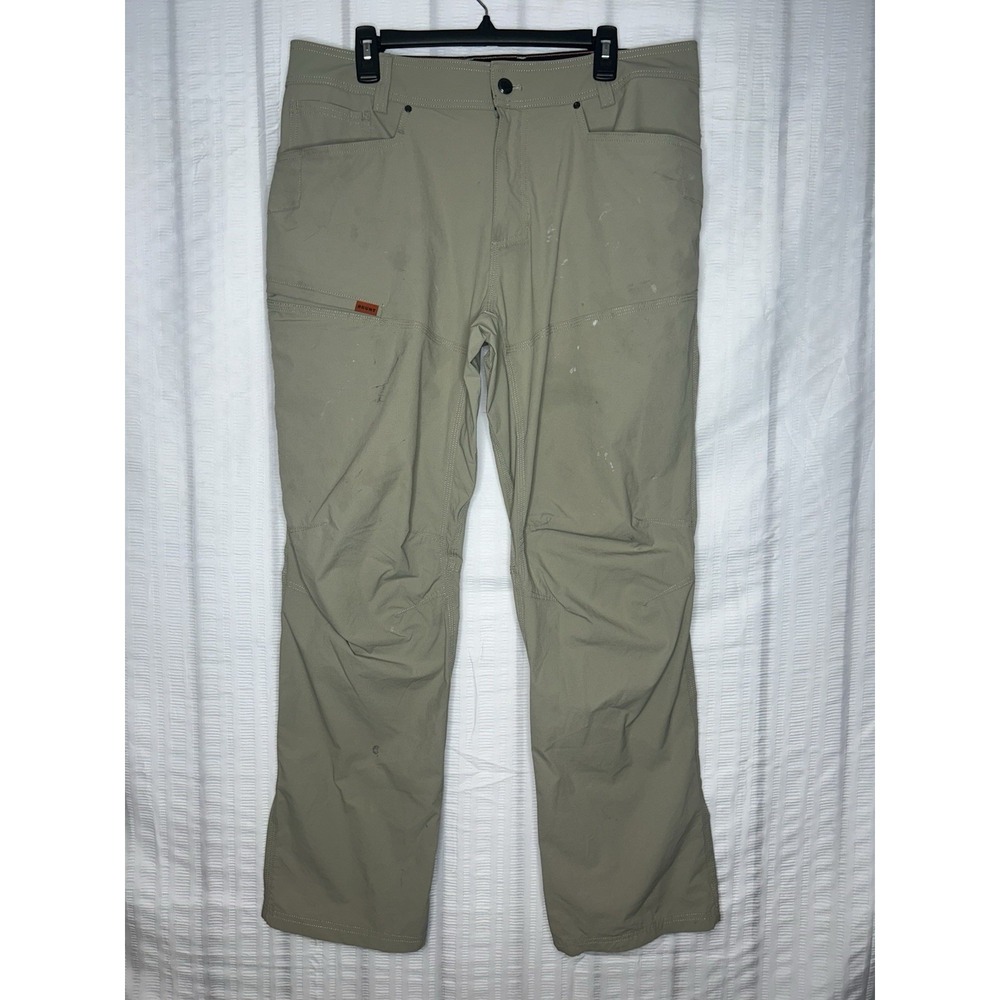 Brunt The Costello Ripstop Work Tech Pant Beige Tan Size 36x32 Stretch Light
